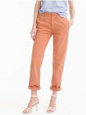 J. Crew Soft Rose Chino Pants, Sunwashed and cropped, size 6.